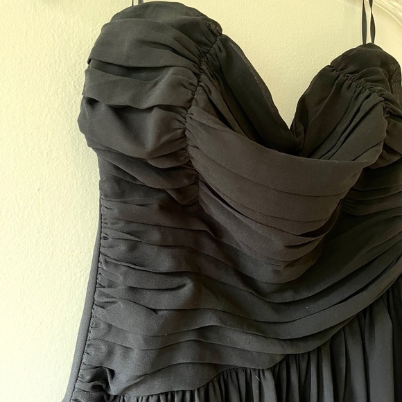 Forever 21 Size 14 Juniors Black Mini Lined Strapless Dress High Low Hem Zip - Picture 6 of 10